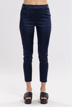 The Satin Section Pant is your go-to slightly more dressy NES essential, offering effortless style and unmatched comfort. With fabulous spliced detailing, this pant combines a sleek flat front with an elasticated back for the perfect fit. Side pockets provide practicality, while the 7/8 length and satin finish add an elevated touch to your look. Whether you're dressing up for a night out, office wear, or a special occasion, these versatile pants can easily be styled for any event. Elegant, stylish, and desi