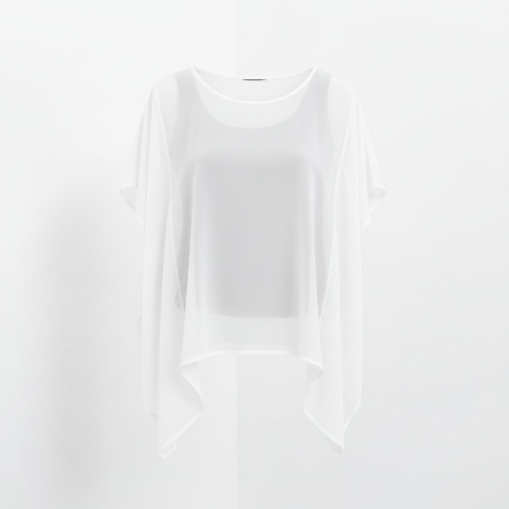 The NES Civita Top by N-E-S – a best-selling oversized chiffon top with split sides for versatile styling. Lightweight, effortless and NZ made.