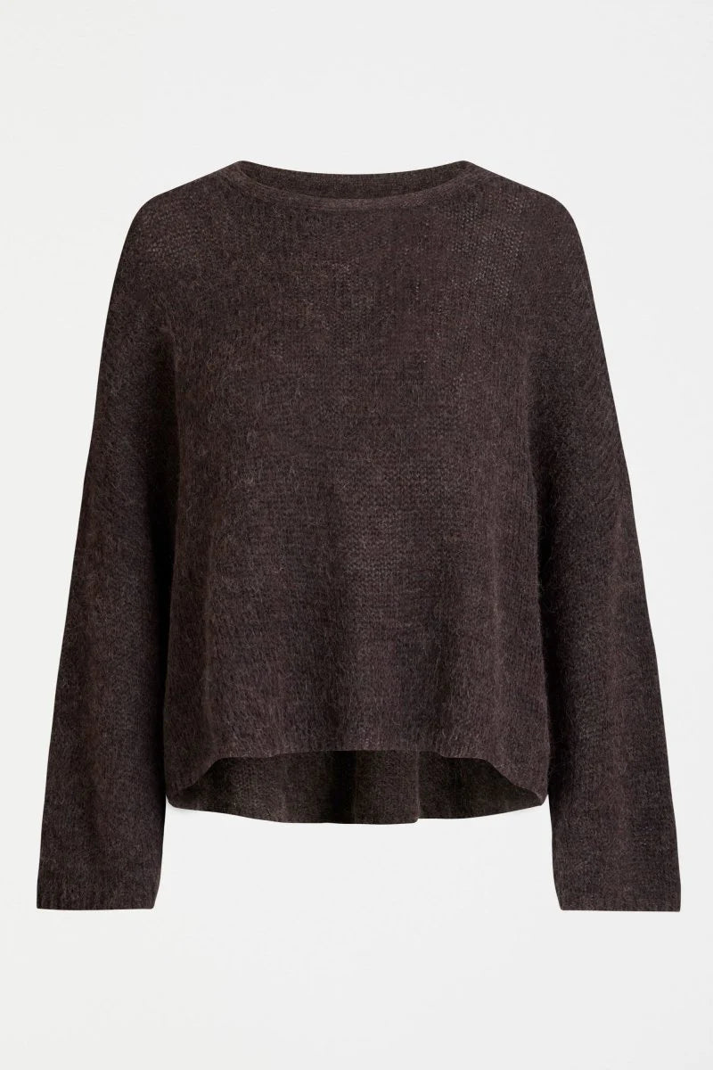 An ELK favourite, best-selling sweater

The Agna Sweater is a classic, best selling ELK style and a firm favourite of our team and customers. Appreciated for its laid back aesthetic and year-round wearability, this relaxed-oversized, boxy fit sweater features an exaggerated dropped shoulder and a fluted wide sleeve. Draping casually across the body, this sweater is crafted from a soft, lightweight alpaca, wool and recycled nylon yarn.