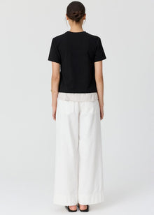 POL CLOTHING
MIREL T-SHIRT
Featuring a cotton jersey overlayer and a striped shirting underlayer, the Mirel Multimedia T-shirt is the best of both worlds - giving you a layered look with minimal effort.
available in black and choc