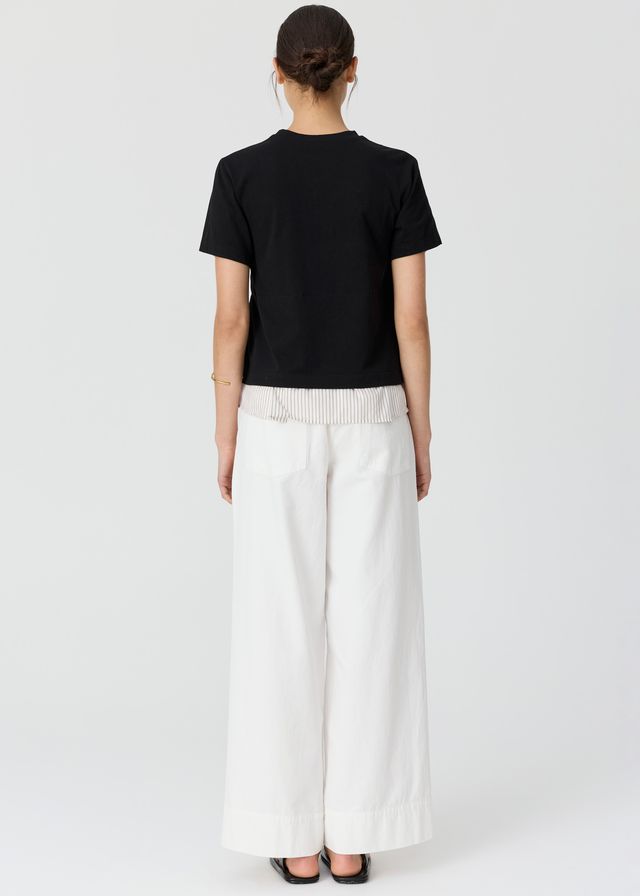 POL CLOTHING
MIREL T-SHIRT
Featuring a cotton jersey overlayer and a striped shirting underlayer, the Mirel Multimedia T-shirt is the best of both worlds - giving you a layered look with minimal effort.
available in black and choc
