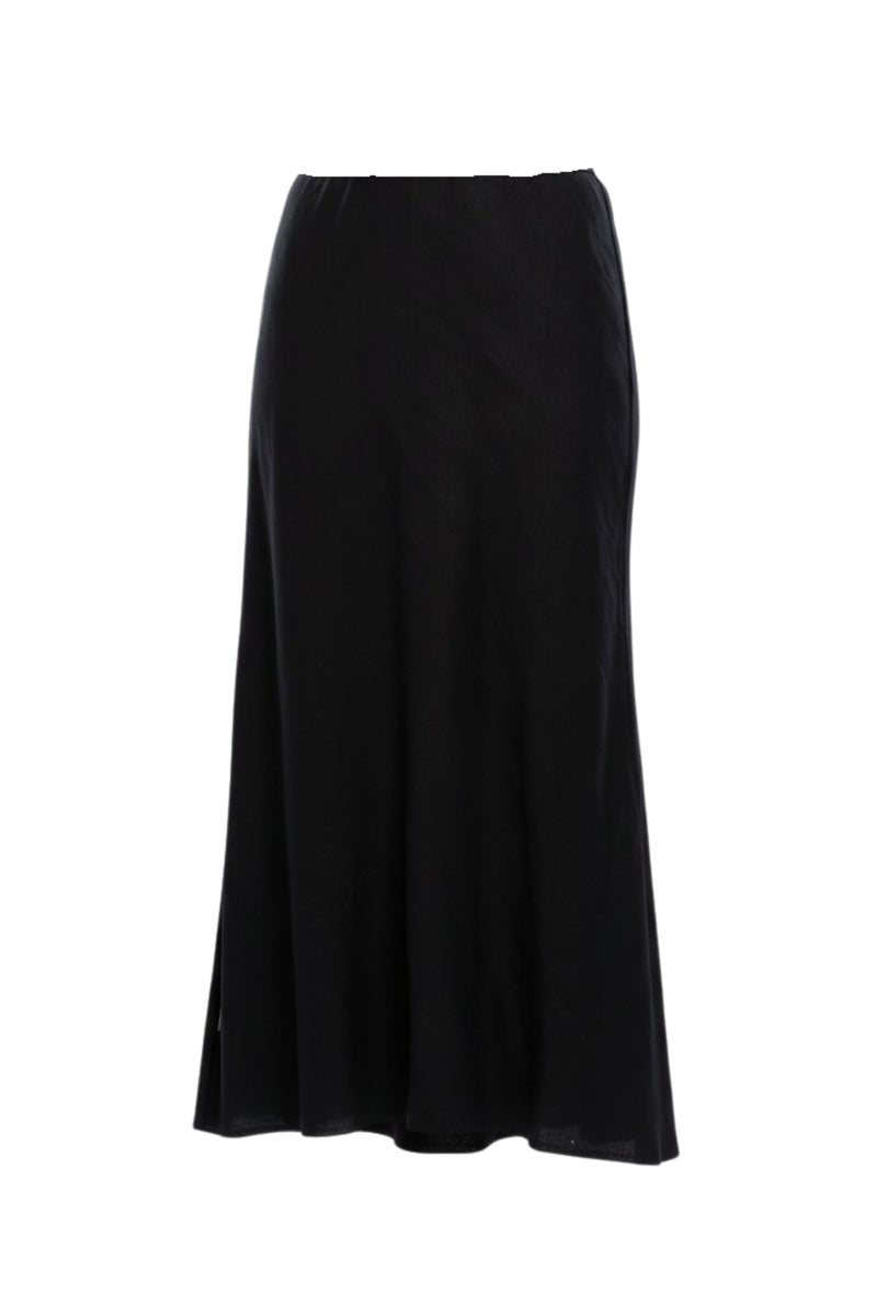 A best-selling staple, reimagined in a breathable linen blend. The N-E-S Linen Muse Skirt is designed to flatter through movement and cut, offering an easy yet elevated piece that works across seasons and occasions.

Cut on the bias, the Muse Skirt skims the body with a soft, fluid drape that enhances its natural shape without clinging. The signature concave front and subtly dropped back hem create a modern, directional silhouette, while the raw hemline adds an understated edge.