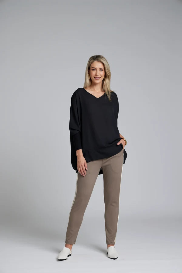 Lilly Piped Pant - sand