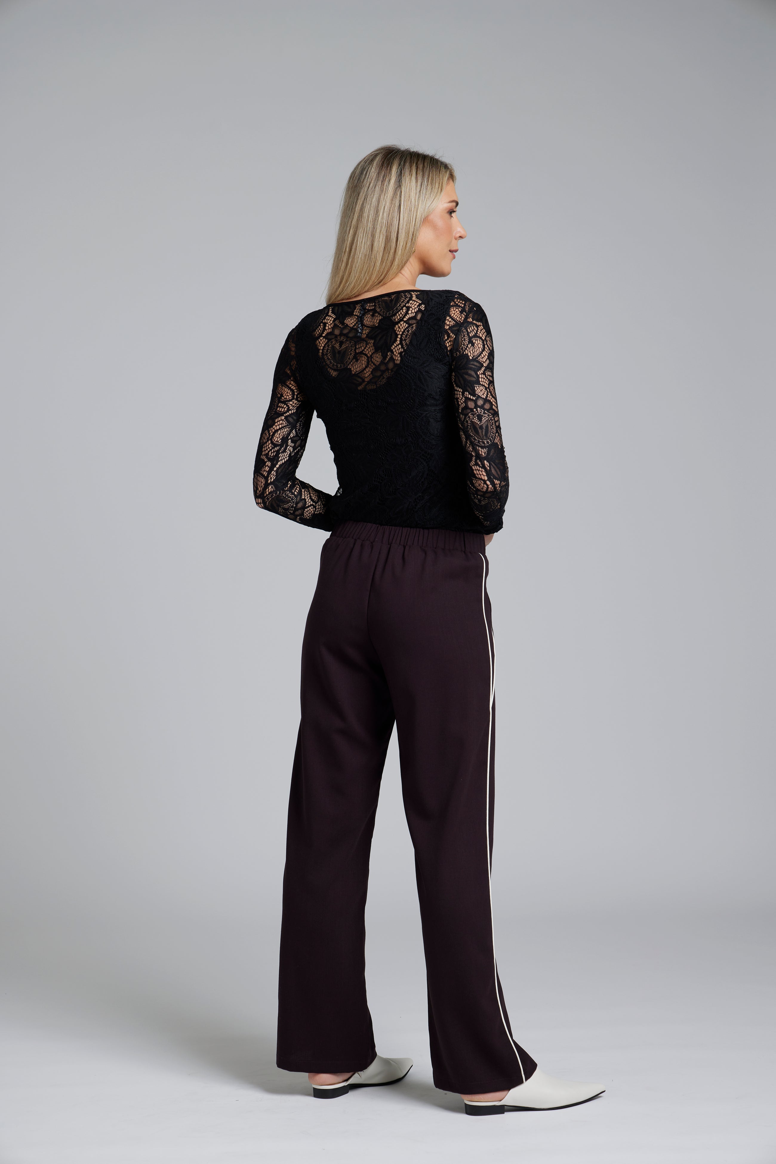 The NES Base Layer Top by N-E-S – a sheer abstract lace long sleeve with raw hems and crew neck. Perfect layered under tees, shirts or worn alone. NZ made.