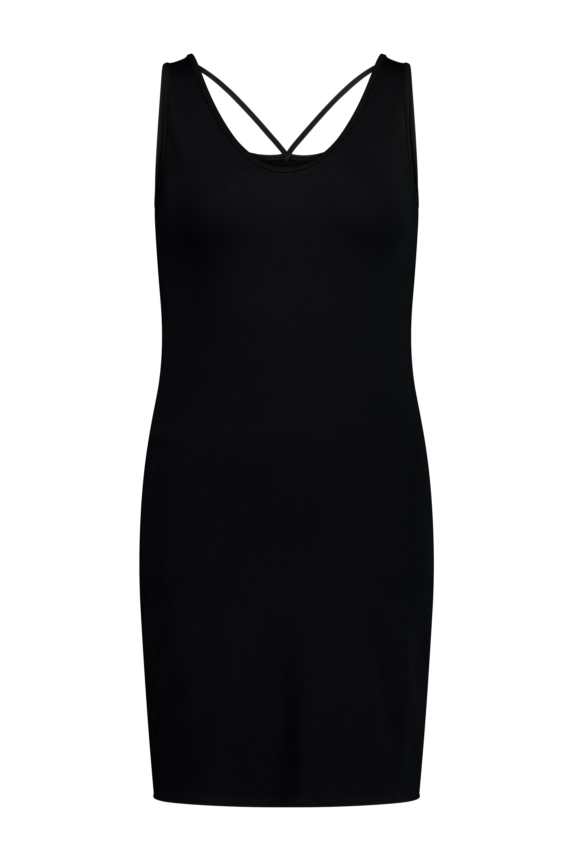 The NES Lattice Black Slip – a reversible stretch slip with full coverage and lattice straps. Perfect for layering. NZ made.