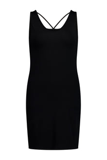 The NES Lattice Black Slip – a reversible stretch slip with full coverage and lattice straps. Perfect for layering. NZ made.