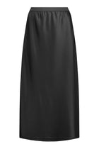 The NES Muse Satin Skirt – a full-length hammered satin skirt with bias cut, elasticated waist and soft high-low hem. Elegant and easy. NZ made.