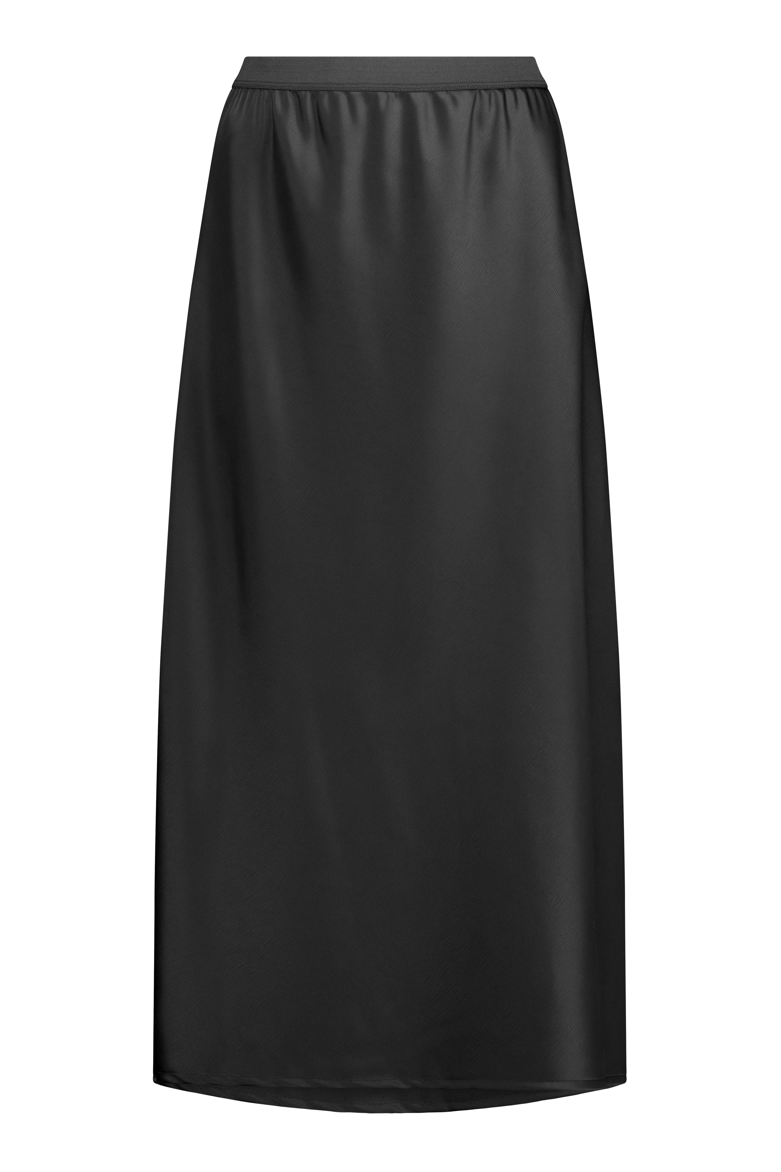 The NES Muse Satin Skirt – a full-length hammered satin skirt with bias cut, elasticated waist and soft high-low hem. Elegant and easy. NZ made.
