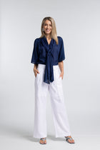 NES  Rita Pant. Linen Blend, full length, pockets. Available in black, white, brown. made in NZ.