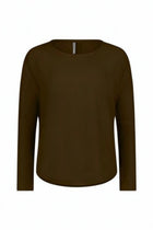 The NES Sable Top by N-E-S – a floaty georgette long sleeve top with scoop neck, curved hem and layering options. NZ made.