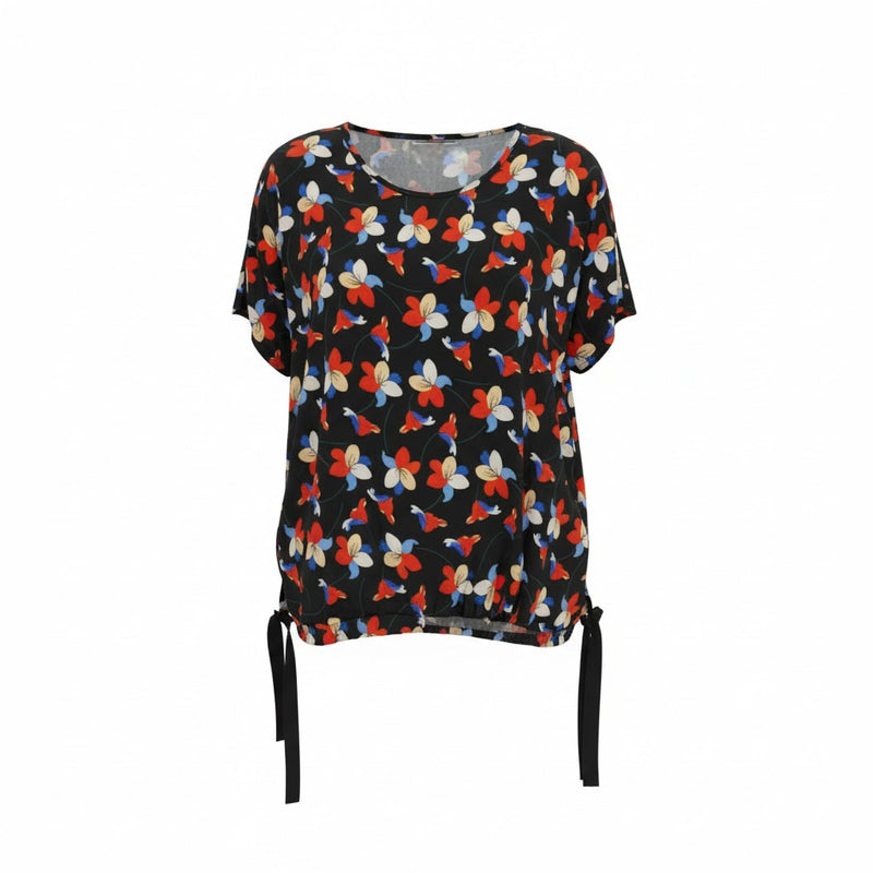 NES Vanotti Tunic by N-E-S  – a floaty scoop-neck tunic in viscose georgette or satin. Wear loose or drawn in. Sizes XS/S, SM, ML. NZ made.