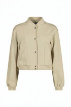 The NES Zadie Bomber by N-E-S – a clean ponte bomber with cotton rib trims and snap domes. Modern, versatile and NZ made. Available in Black or Latte.