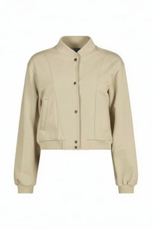 The NES Zadie Bomber by N-E-S – a clean ponte bomber with cotton rib trims and snap domes. Modern, versatile and NZ made. Available in Black or Latte.