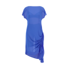 The NES Em Dress – an asymmetrical chiffon dress with ruching and adjustable drawcord. Bold, floaty and NZ made.