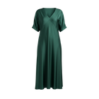 The NES Remi Satin Dress by N-E-S. A floaty chiffon maxi with kimono sleeves, V neckline and soft movement. Made in NZ.