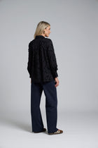 The NES Lux Shirt by N-E-S – a 3D embroidered floral shirt with solid collar, cuffs and adjustable sleeves. A forever piece, beautifully NZ made.
