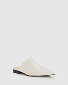 CHAOS &amp; HARMONY | VALOR MULE

Soft and clean, the VALOR MULE in Milk is crafted from recycled leather with a sleek pointed toe. This refined neutral adds a polished touch to everything from workwear to weekend denim.

Milk recycled leather pointed mule
Soft leather lined
Black stack heel / Black rubber outsole
20mm / 0.78 inch heel
Standard fit
We recommend a good leather/suede protectant to protect your shoes
Made in Dongguan, China