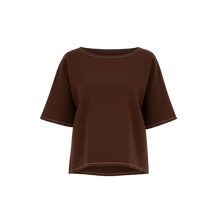 The NES Jasmine Top – a relaxed linen-cotton top with contrast stitching and boxy fit. Breathable, versatile and NZ made.