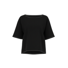 The NES Jasmine Top – a relaxed linen-cotton top with contrast stitching and boxy fit. Breathable, versatile and NZ made.