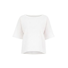 The NES Jasmine Top – a relaxed linen-cotton top with contrast stitching and boxy fit. Breathable, versatile and NZ made.