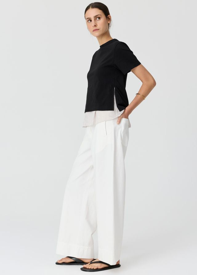 POL CLOTHING
MIREL T-SHIRT
Featuring a cotton jersey overlayer and a striped shirting underlayer, the Mirel Multimedia T-shirt is the best of both worlds - giving you a layered look with minimal effort.
available in black and choc