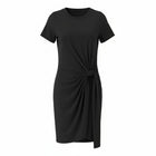 The NES Ava Knit Dress – a double-layer knit dress with twist detail and flattering fit. Comfortable, easy and NZ made.