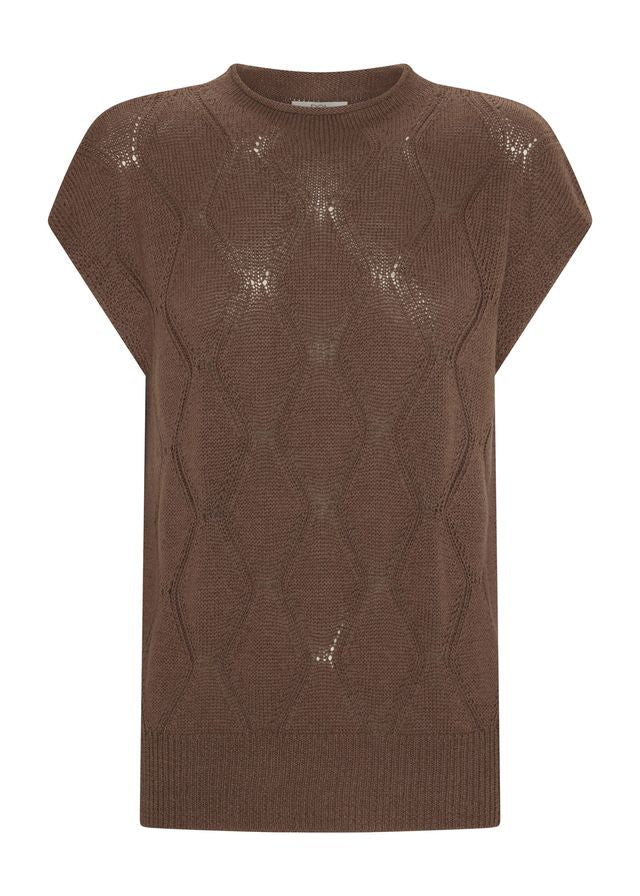 POL CLOTHING
The Rosin Cable Knit is an elevated knit top made in a cotton/linen blend perfect for Spring.
-Round neckline with rolled edge.
-Extended shoulder creates a cap sleeve effect.
-Diamond shape stitch with pointelle detains throughout.
-Relaxed fit.
-Ribbed hem.
-Longerline silhouette with side splits for easy tucking.
available in choc and white