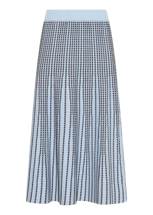 POL Clothing :The Evlyn Knit Skirt is the latest version of a favourite style for us, featuring a midi length full silhouette in breathable linen/cotton.
-Ribbed elastic waist - pull on style.
-Slim fit over the hips, before flaring into a full skirt silhouette.
-Style back with the Evlyn Knit Top.
-55% Linen / 45% Cotton.